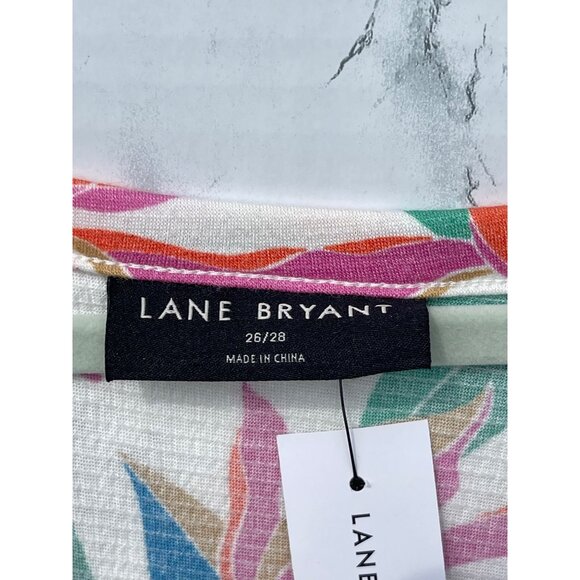 Lane Bryant Womens Plus Size 26/28 Floral Print Short Sleeve Top - Picture 4 of 7